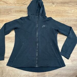 Girls' Nike Sportswear Tech Fleece Full-Zip Hoodie Black Size XL